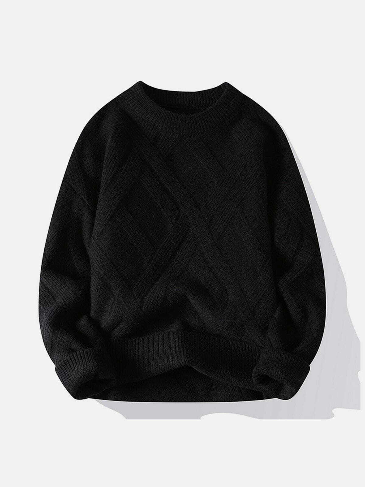 jacquard knit streetwear sweater edgy & retro style 8217