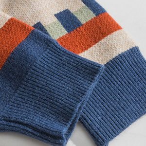 knit mountain pattern sweater retro & vibrant y2k style 3623