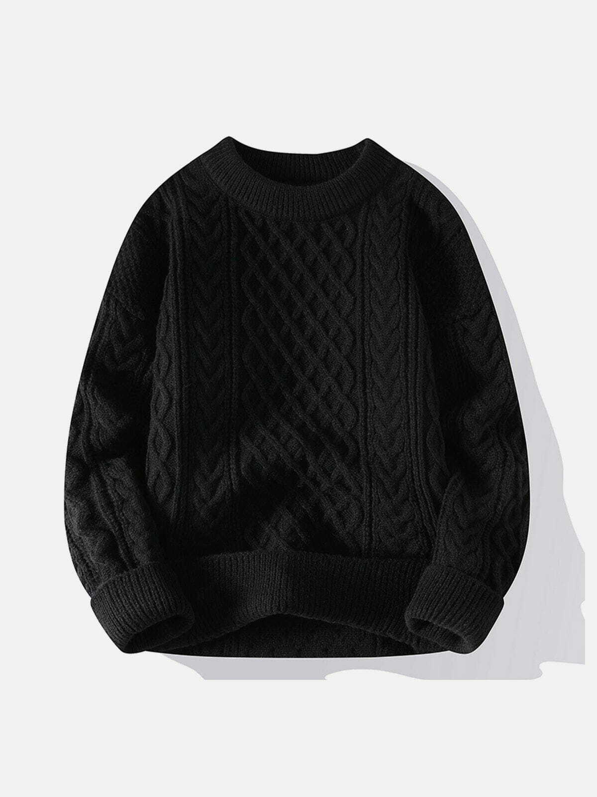 knit personality twist sweater retro & edgy streetwear 3266