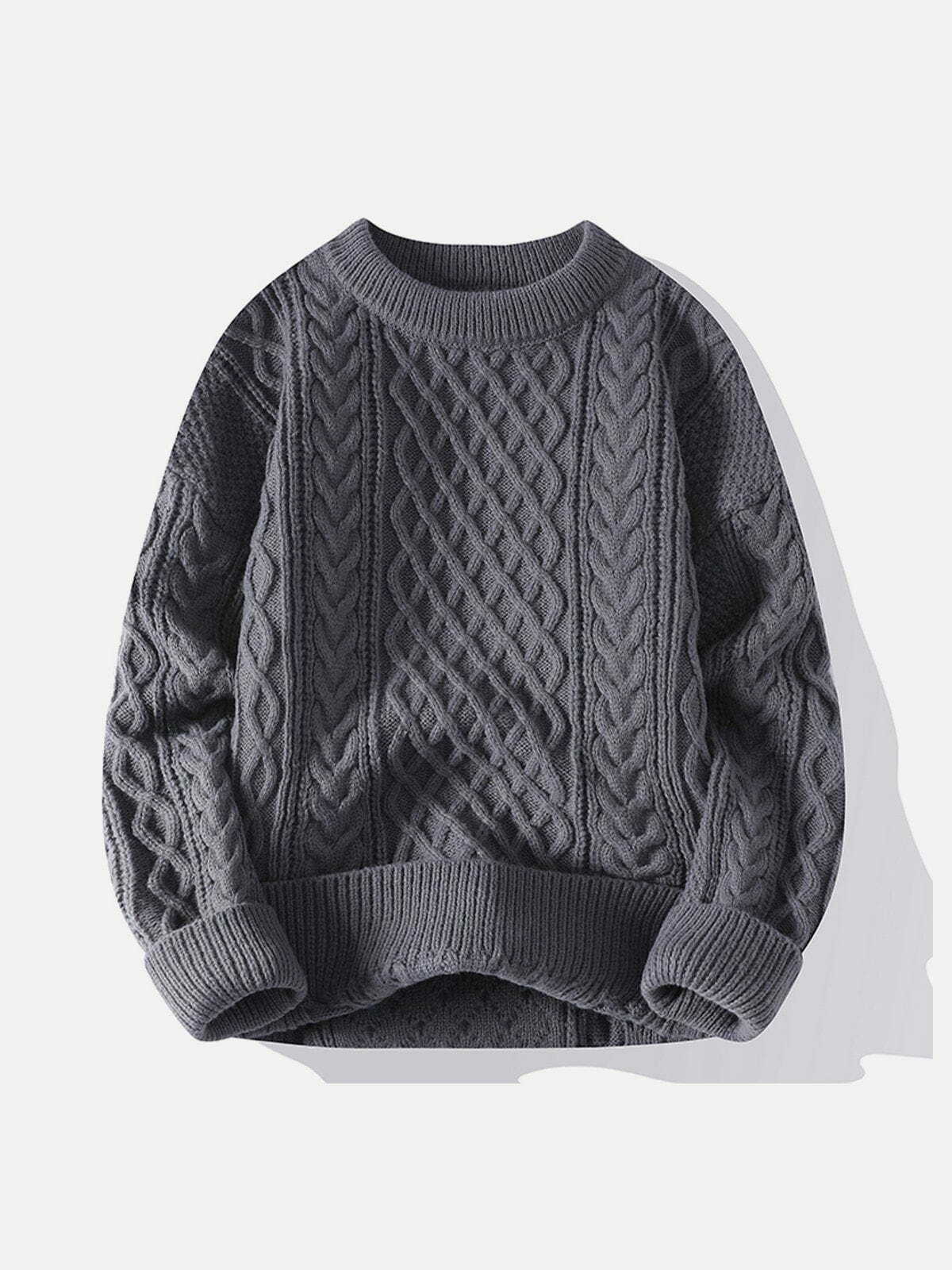 knit personality twist sweater retro & edgy streetwear 5069