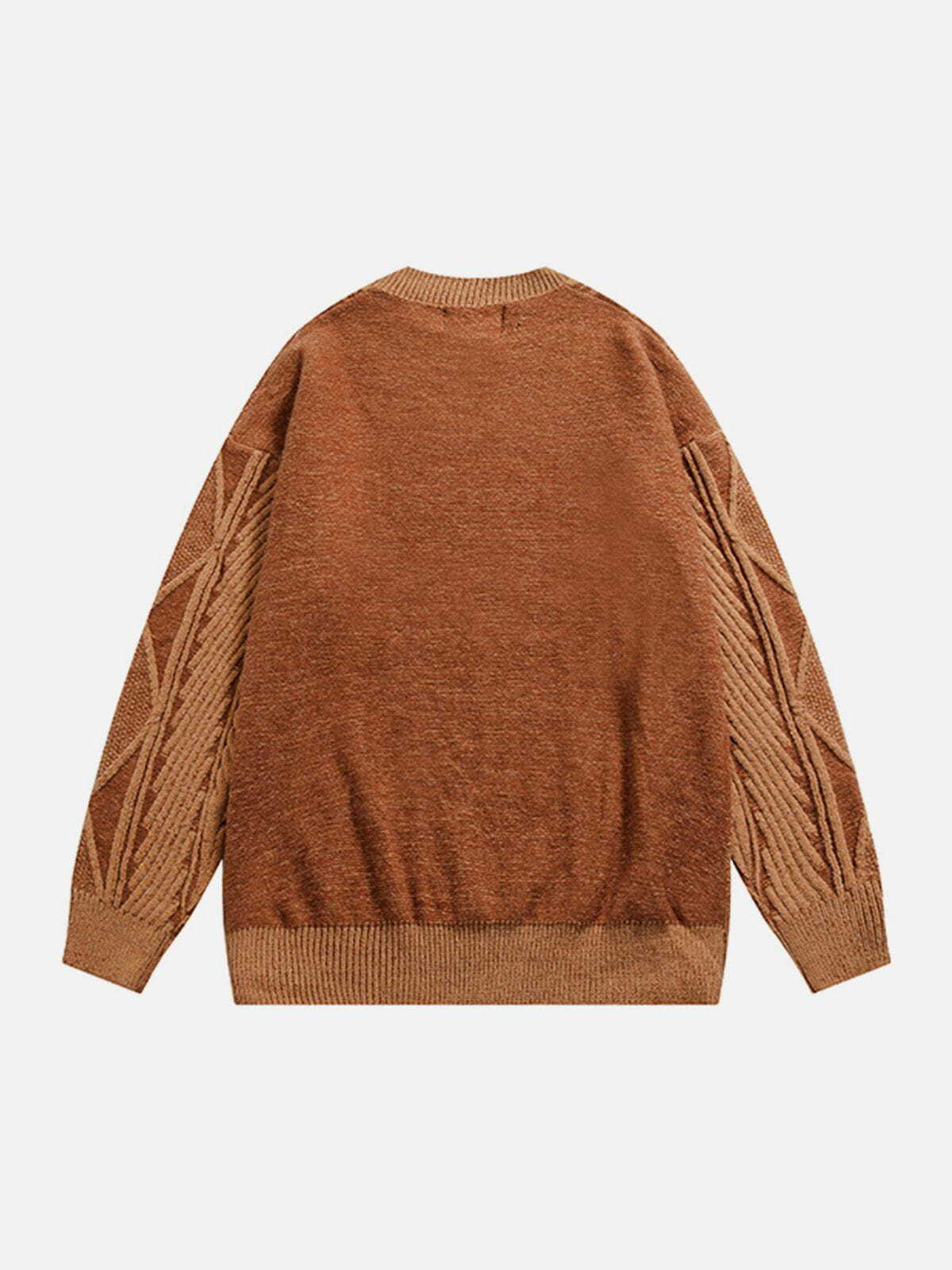 knit rhombus sweater retro & edgy urban fashion 3462