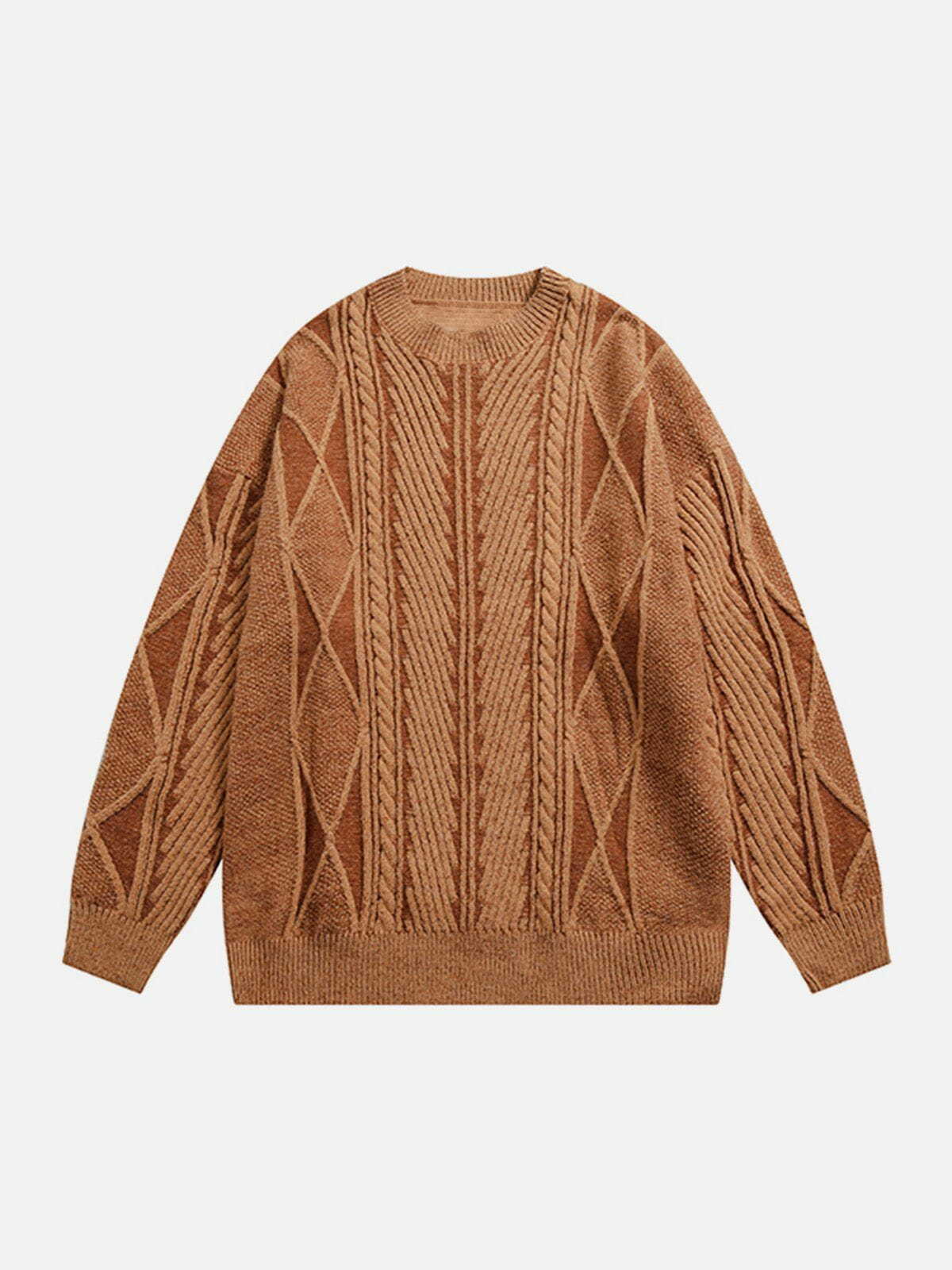 knit rhombus sweater retro & edgy urban fashion 3503