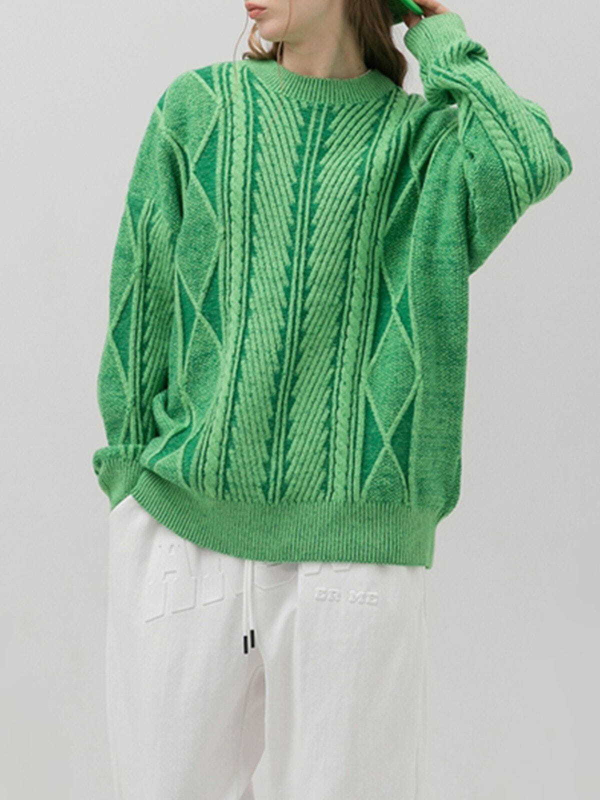 knit rhombus sweater retro & edgy urban fashion 5692