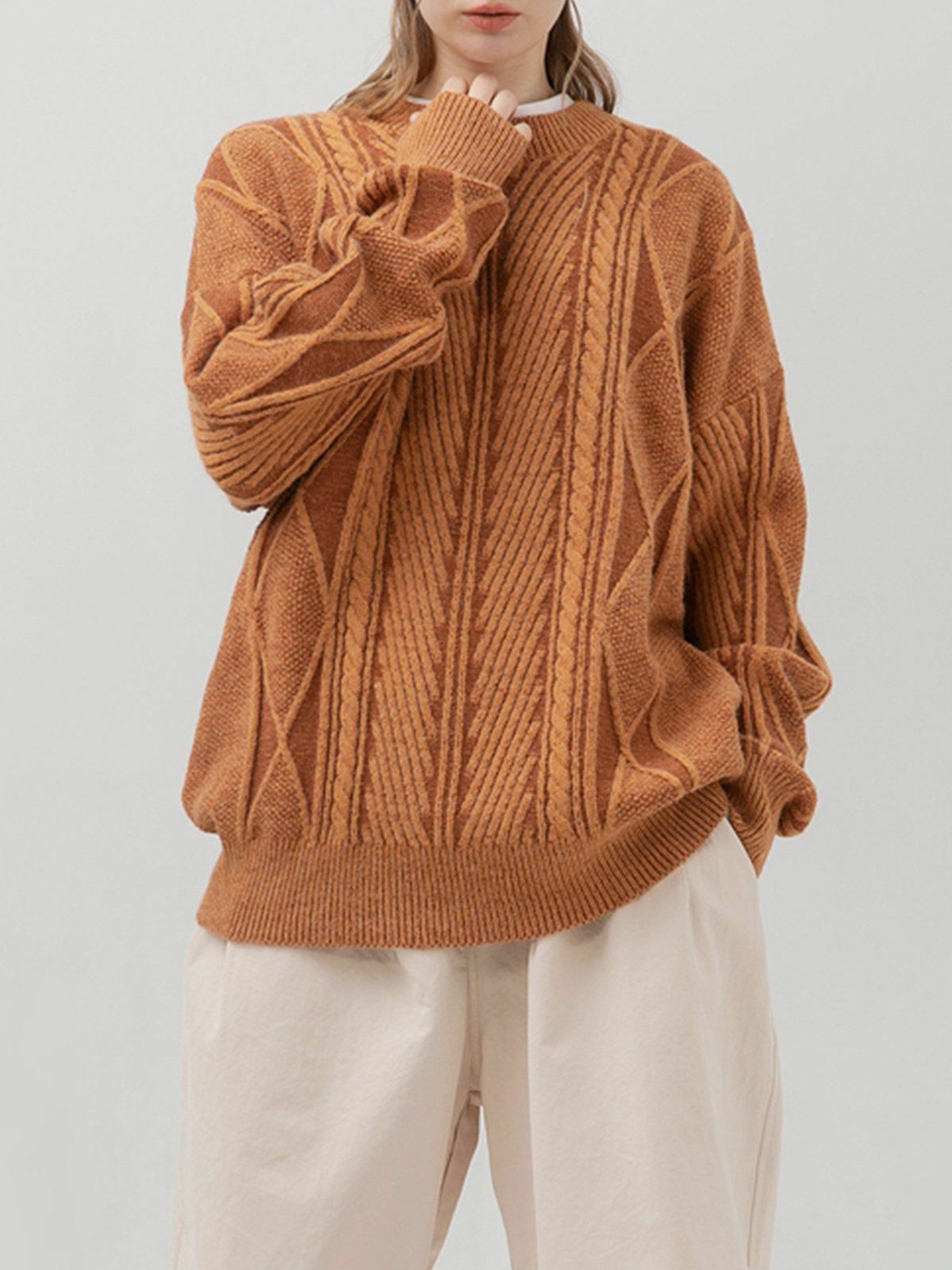 knit rhombus sweater retro & edgy urban fashion 7388