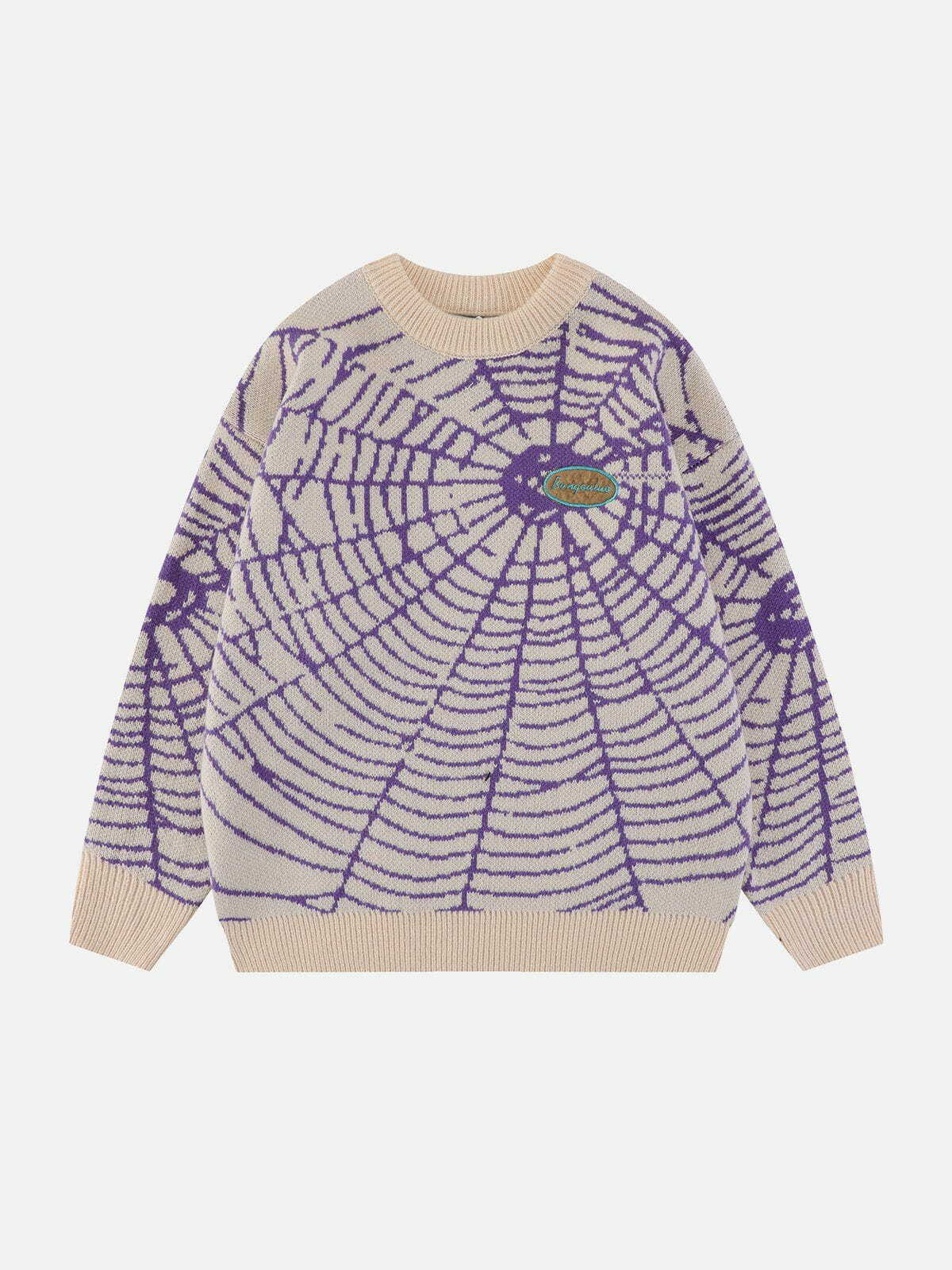 knit spider web sweater edgy streetwear chic 1851