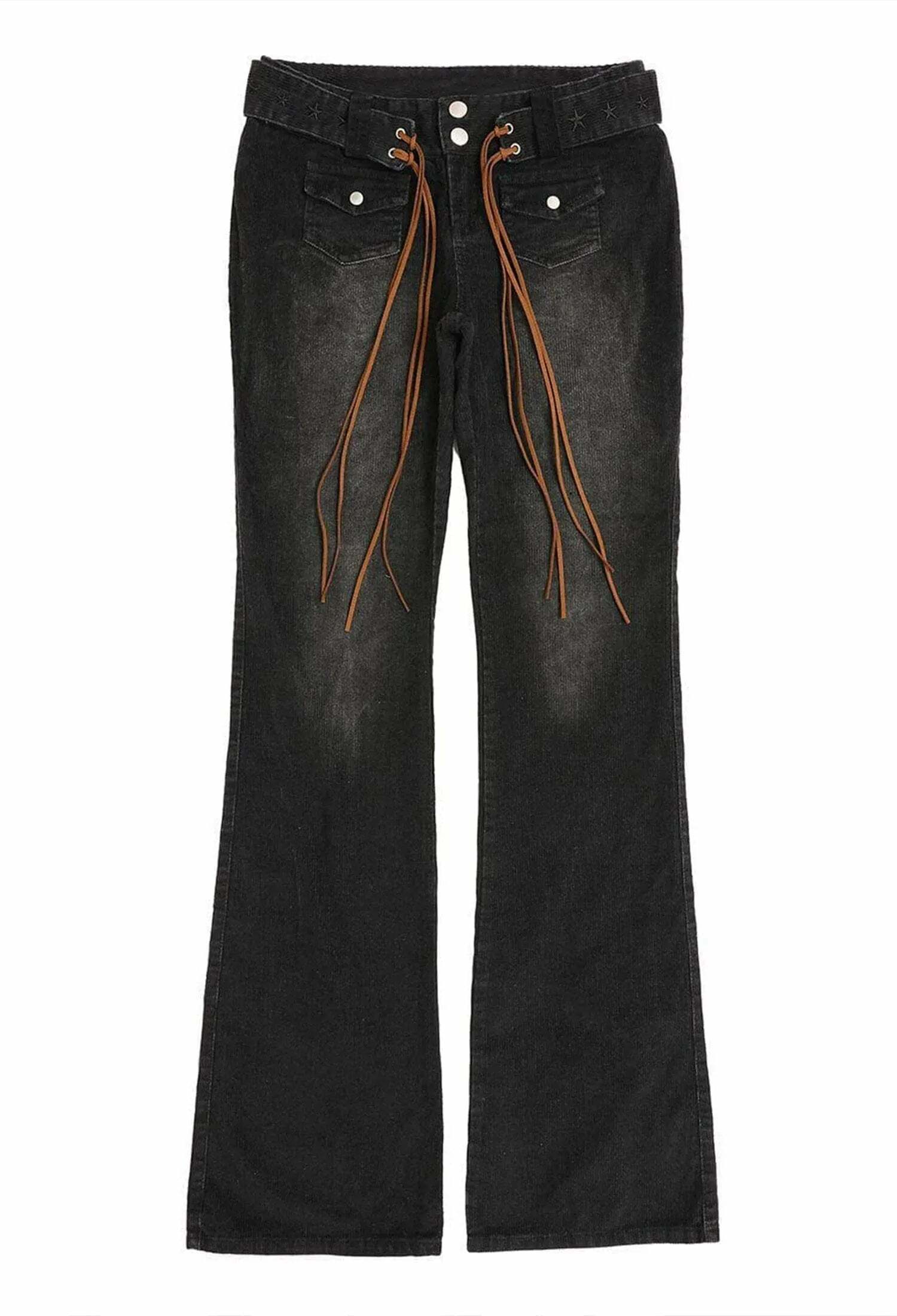 laceup flared jeans edgy streetwear essential 6945