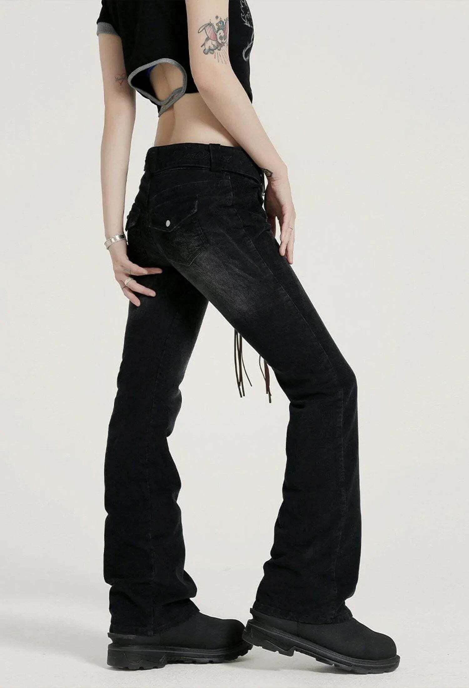 laceup flared jeans edgy streetwear essential 8902