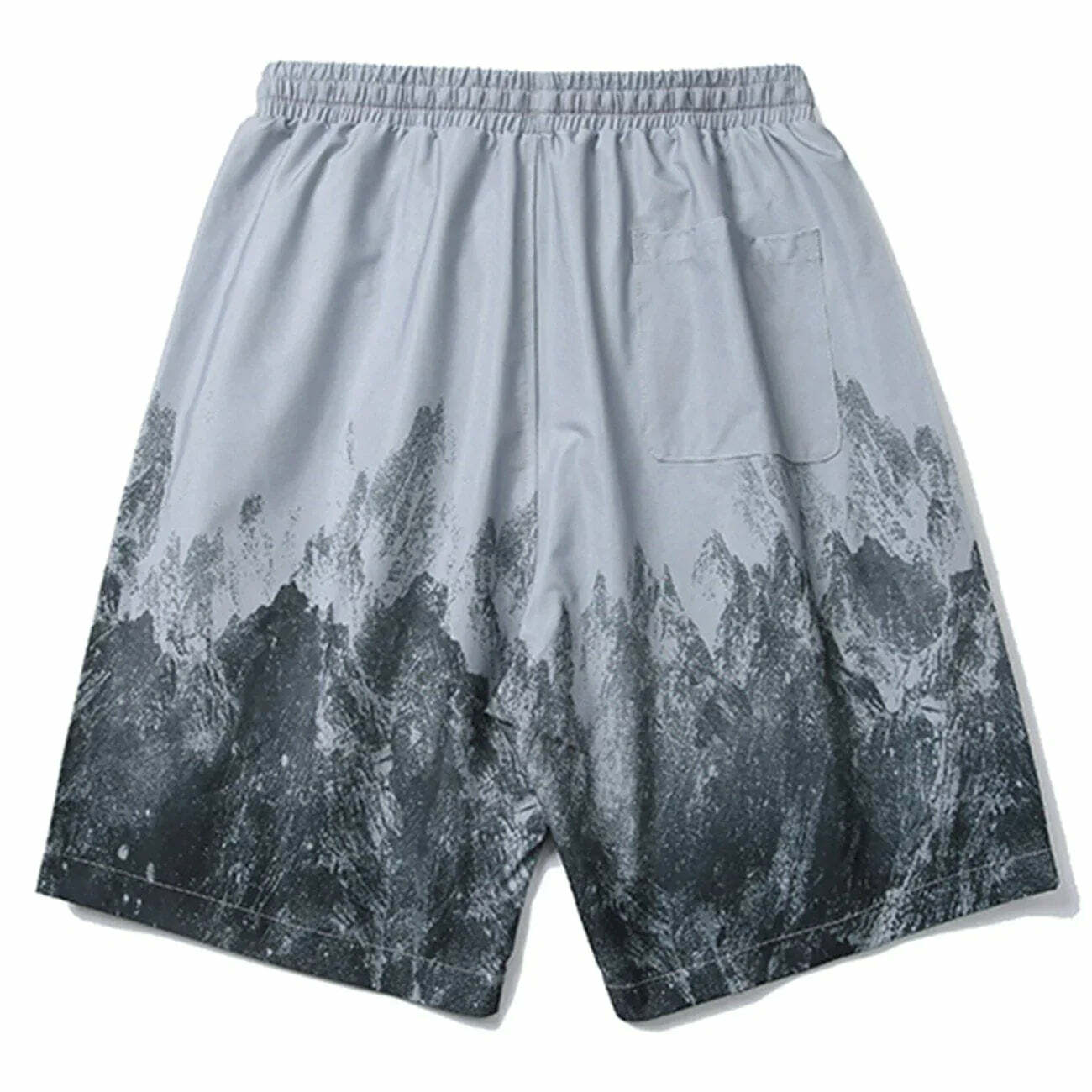 landscape print drawstring shorts natureinspired streetwear 8205