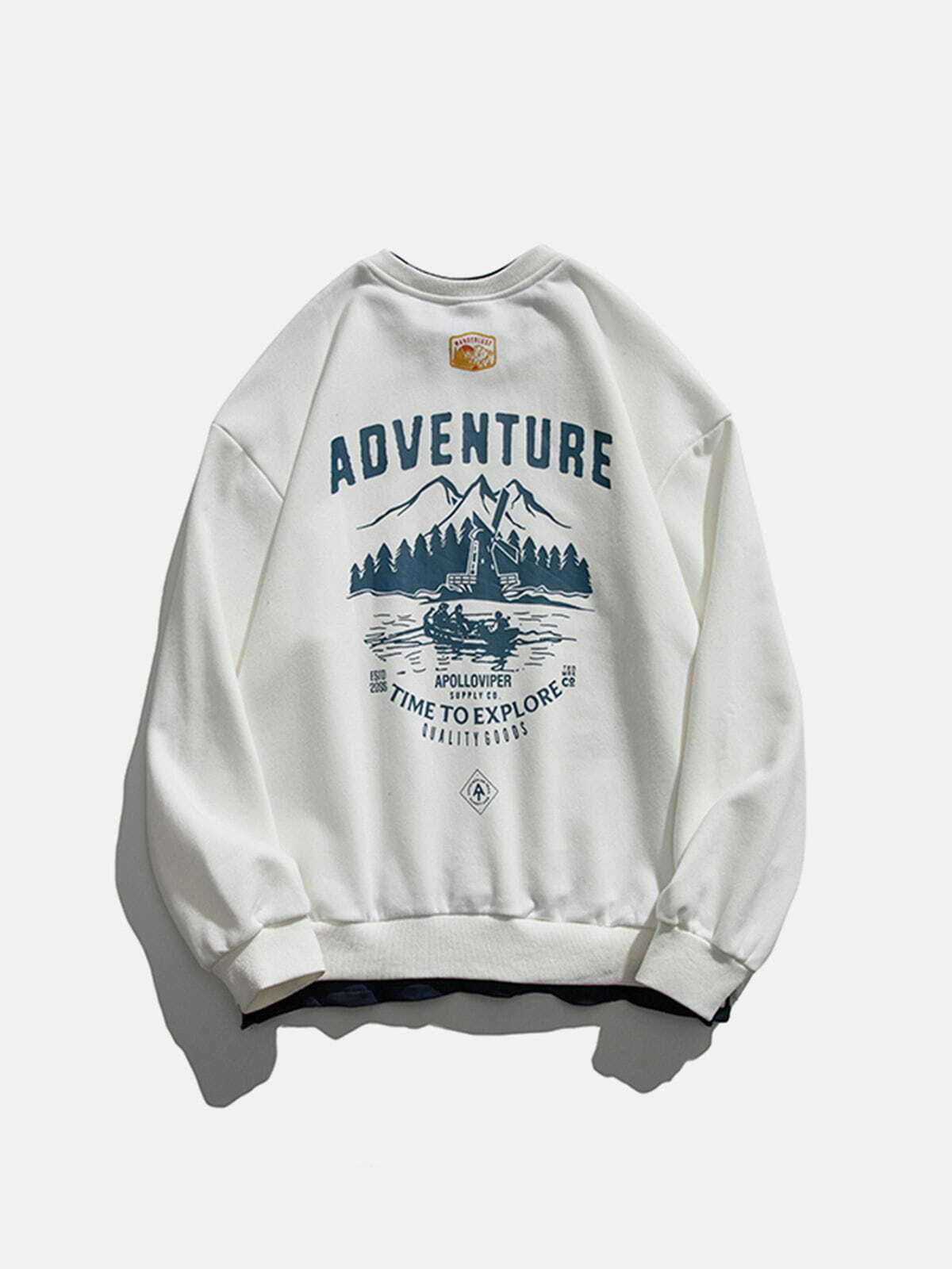 landscape print sweatshirt edgy alphabet design 3031