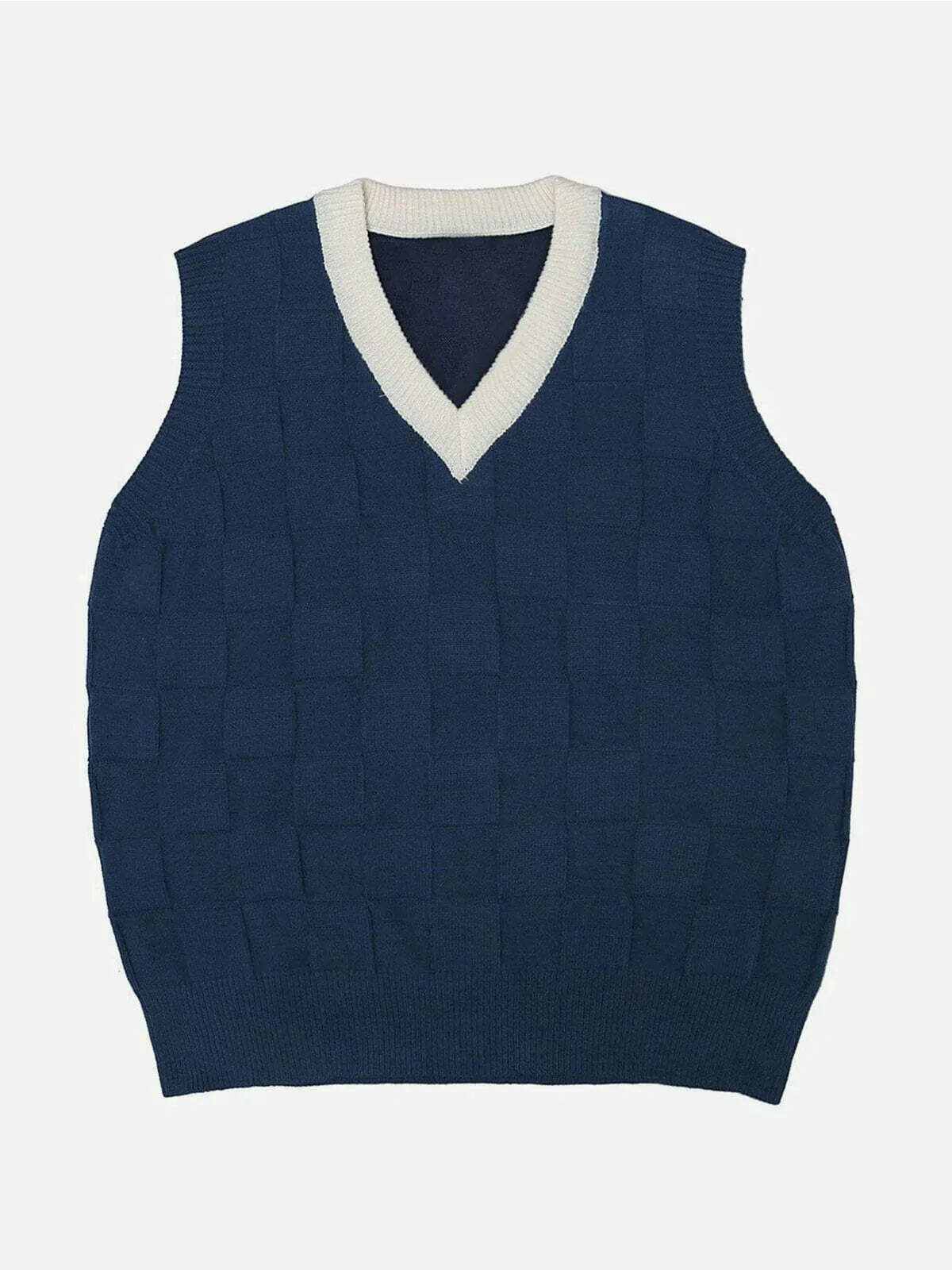 lattice sweater vest retro streetwear essential 1783