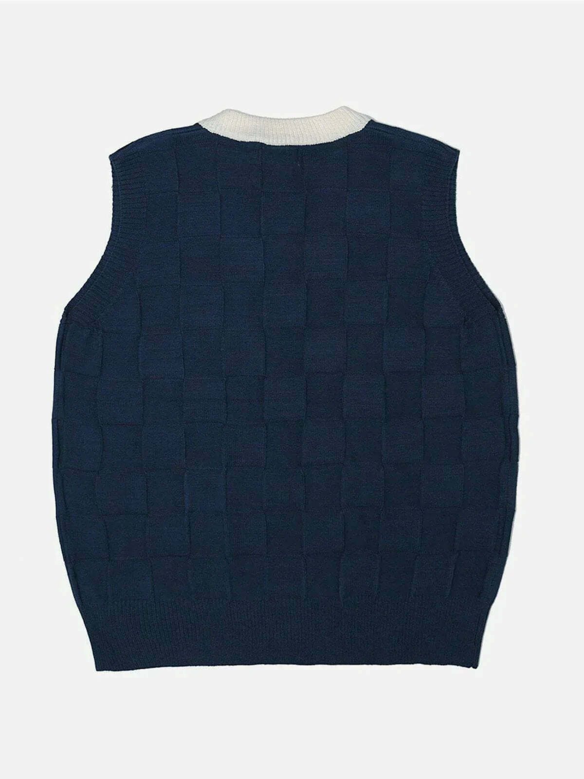 lattice sweater vest retro streetwear essential 2357