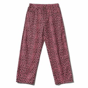 leopard print highwaisted wide pants vintage chic & edgy streetwear 3784