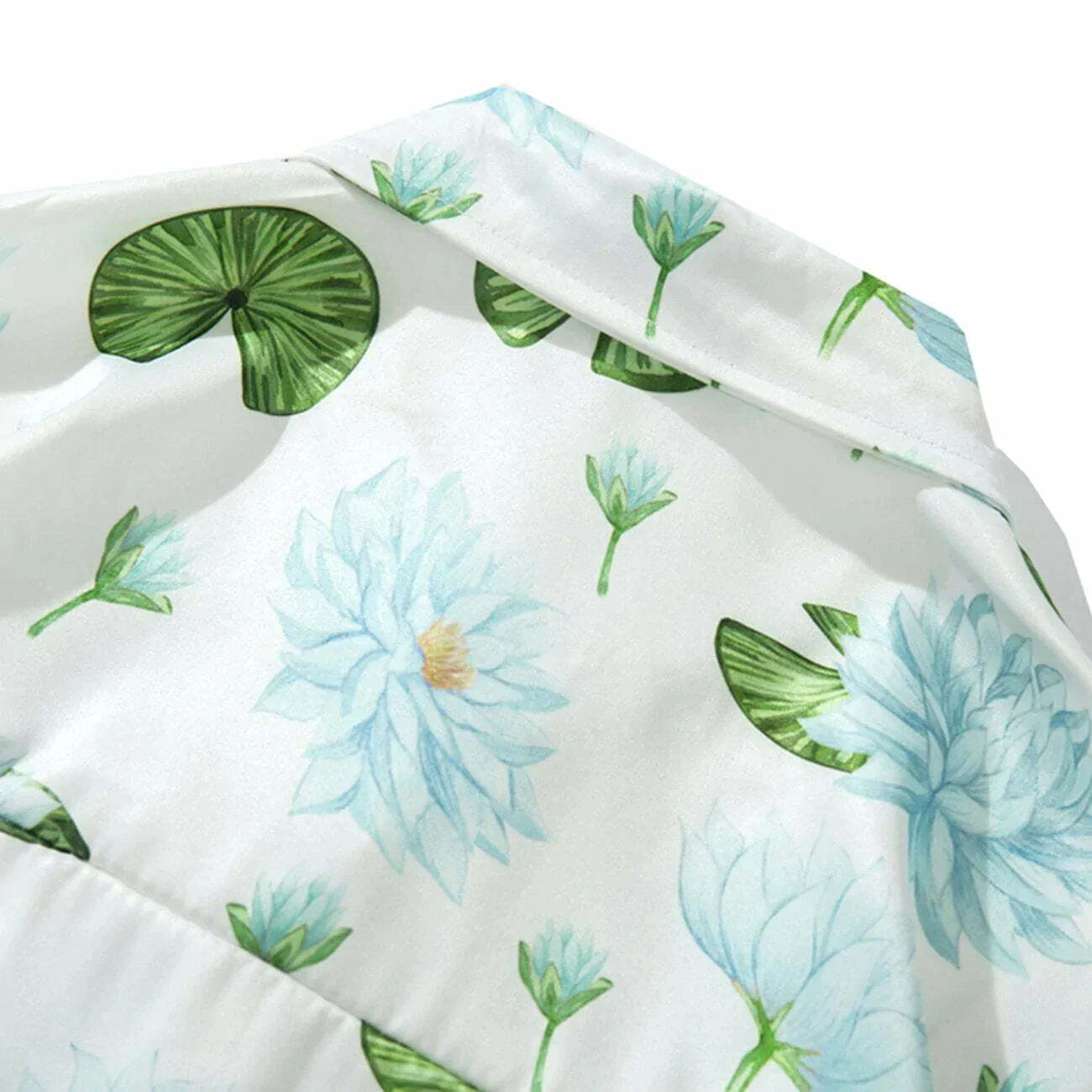 lotus leaf print shirt vibrant & chic streetwear 7323