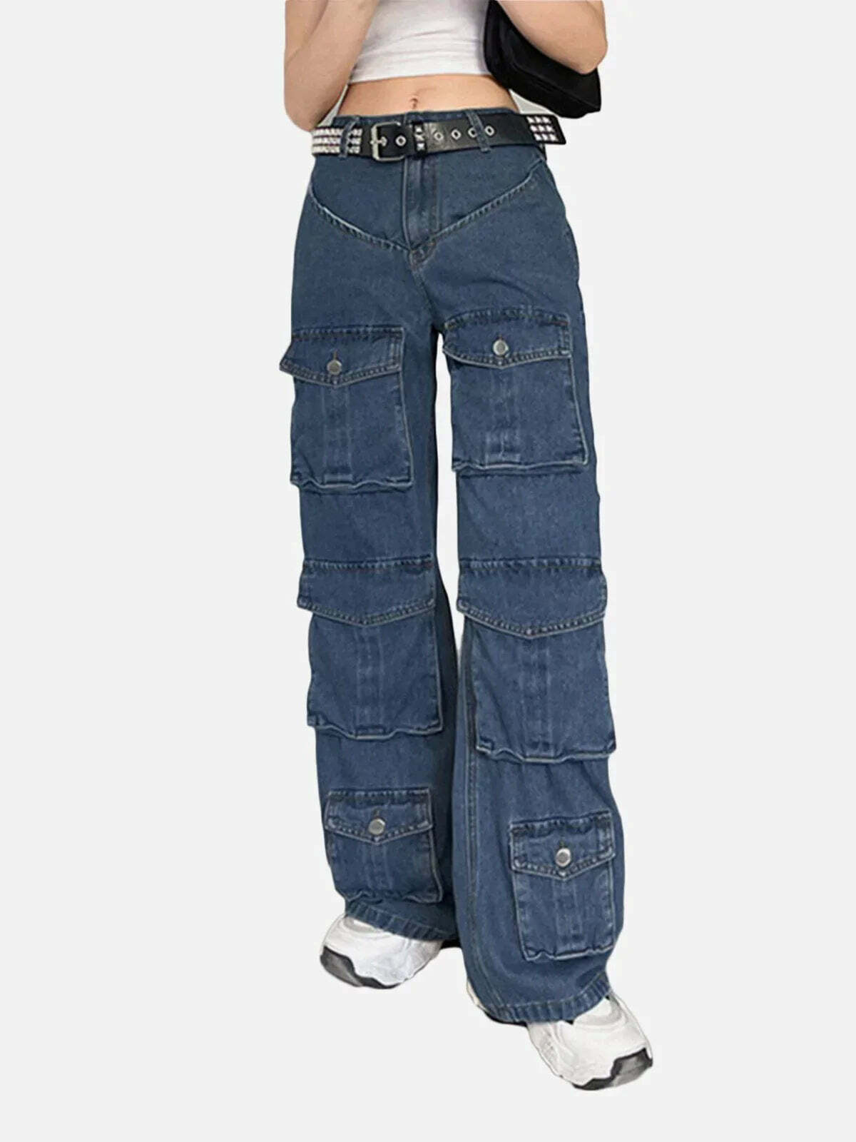 low waist streetwear jeans edgy retro denim essential 1063