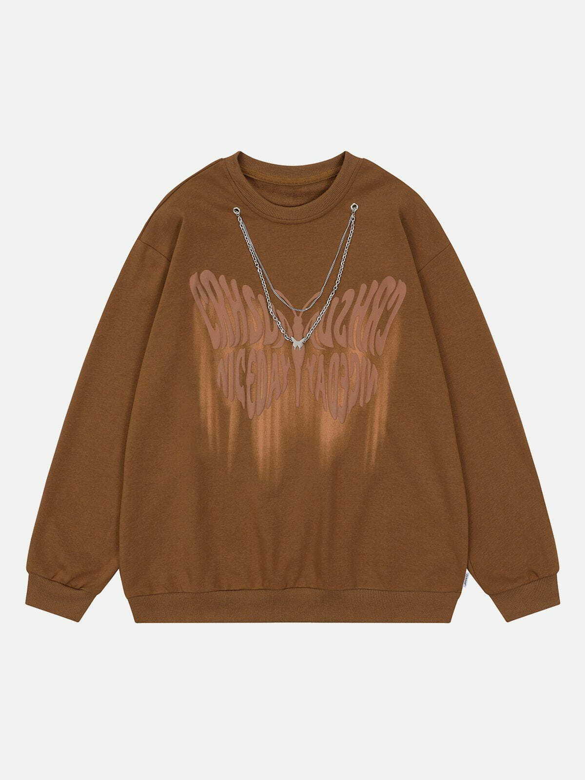 luminous butterfly necklace sweatshirt quirky y2k fashion icon 5617