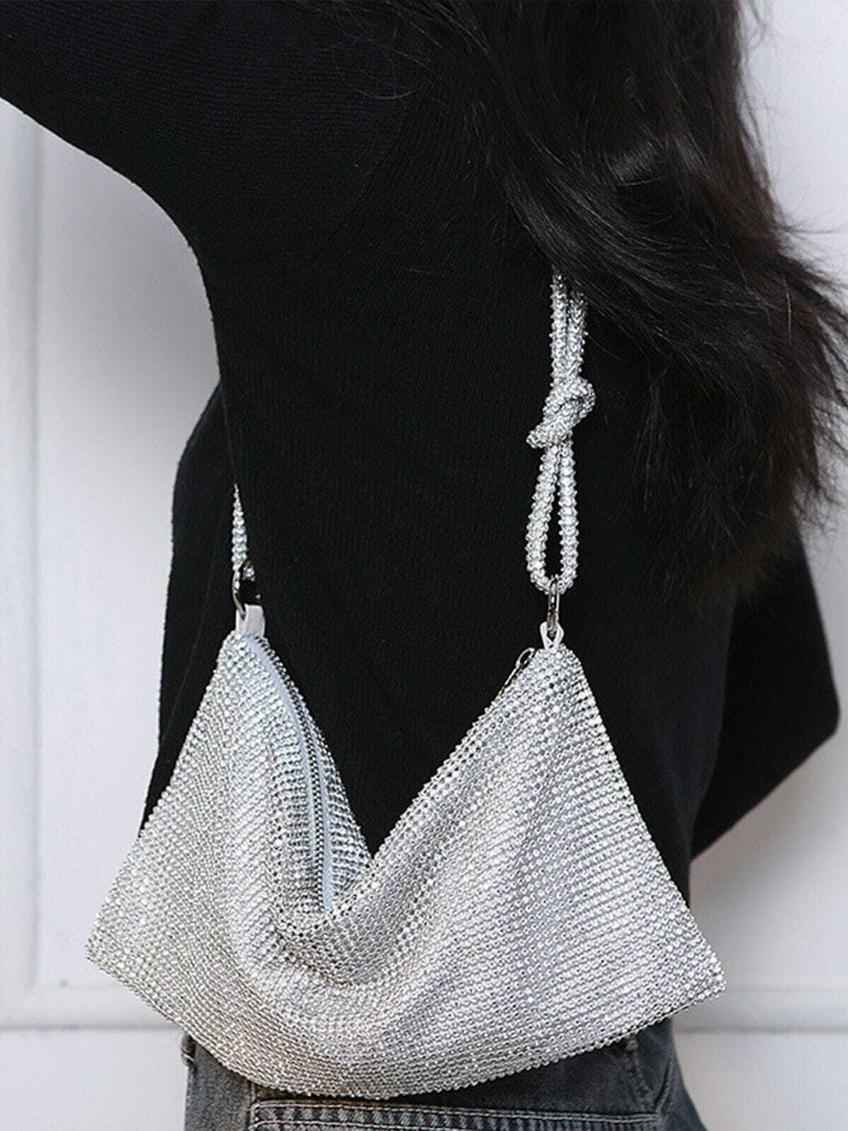 luxurious shimmering diamond shoulder bag exclusive y2k accessory 4383