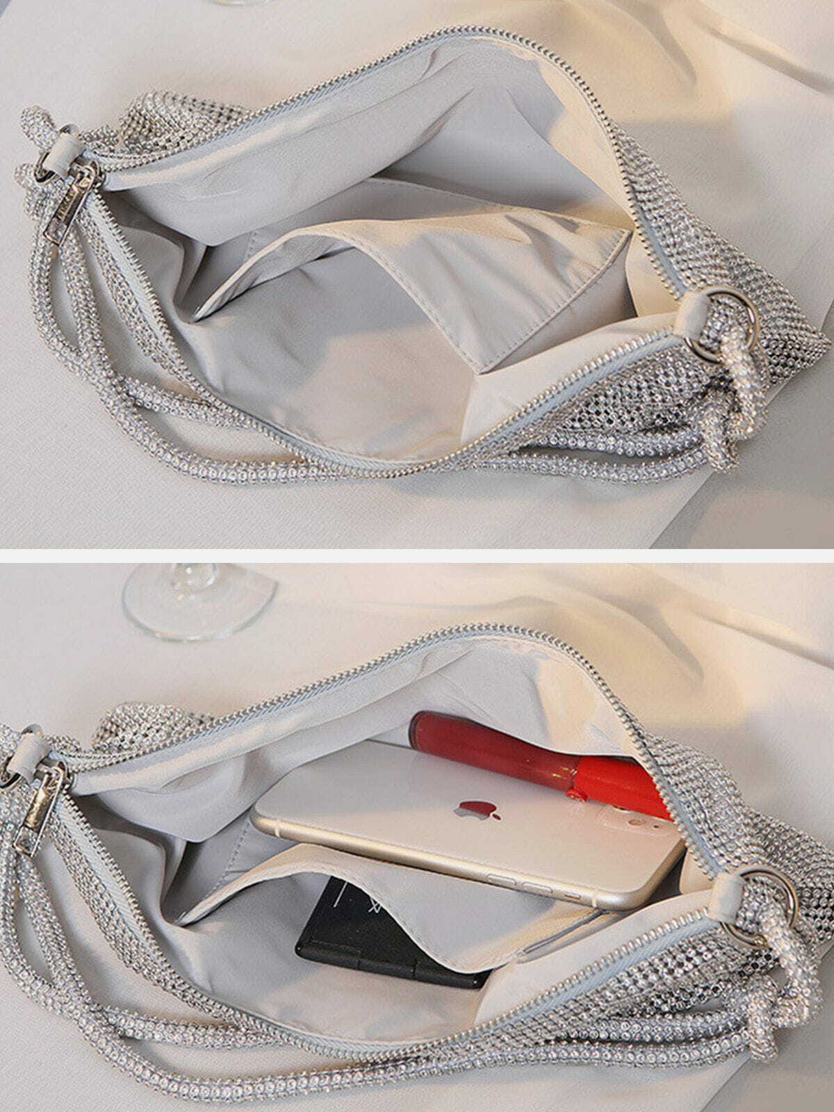 luxurious shimmering diamond shoulder bag exclusive y2k accessory 7378