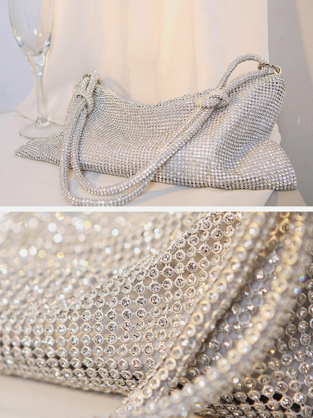 luxurious shimmering diamond shoulder bag exclusive y2k accessory 7525