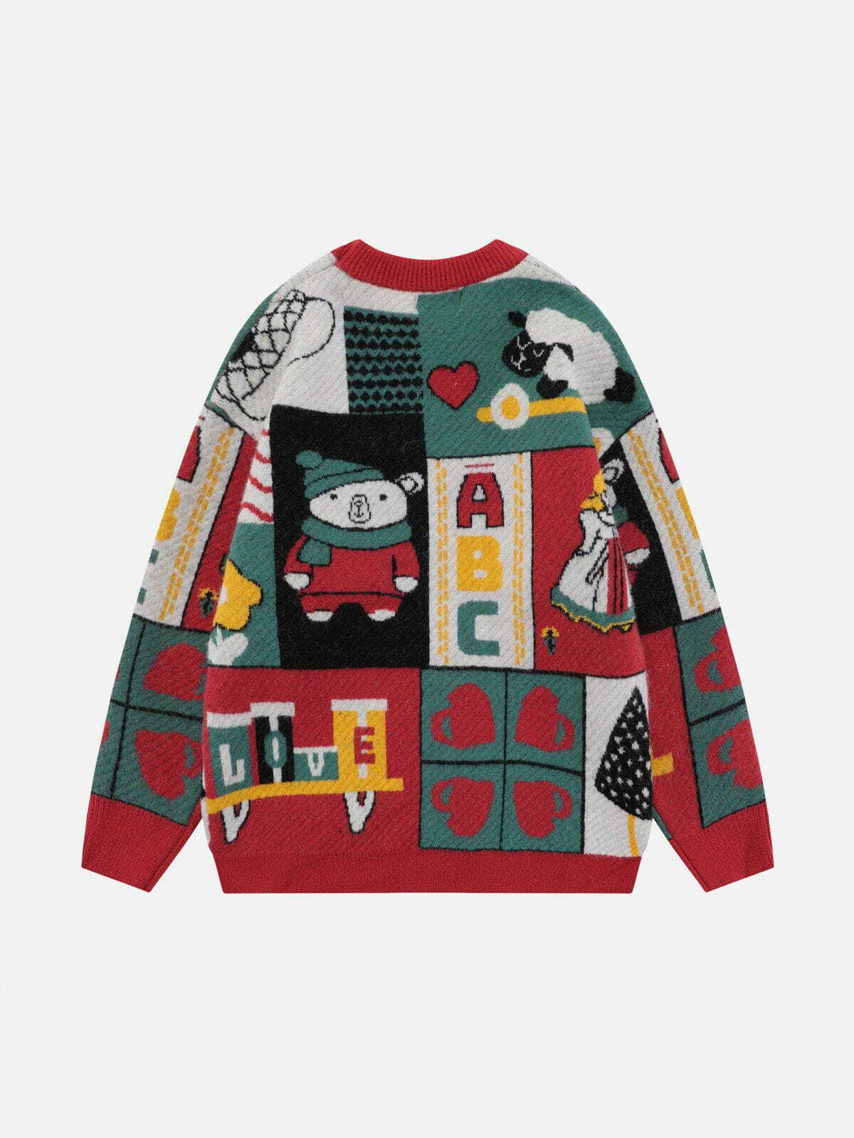 midnight bear graphic sweater edgy y2k streetwear 8640