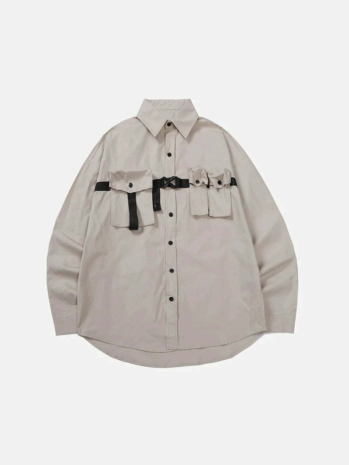 multipocket longsleeved shirt edgy streetwear essential 6652