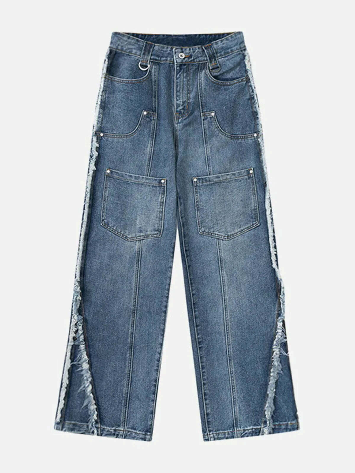 multipocket raw edge jeans edgy denim essential 1710