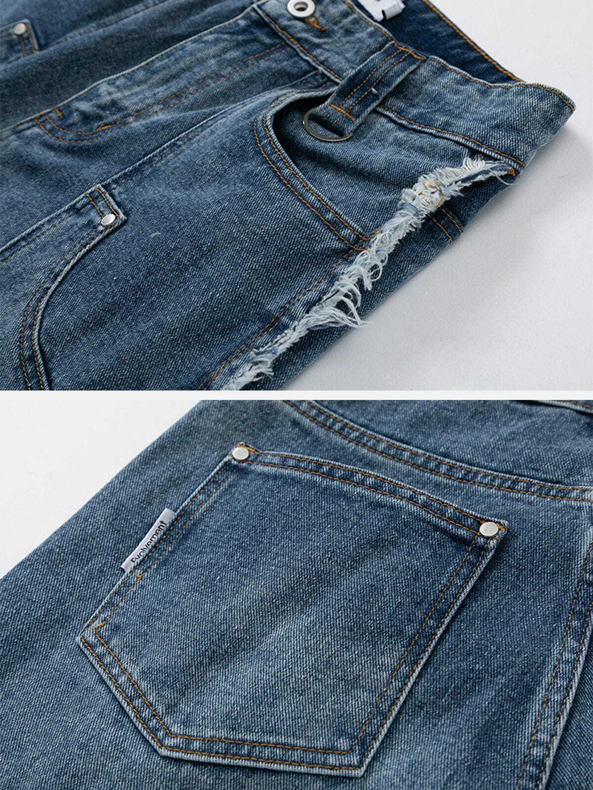 multipocket raw edge jeans edgy denim essential 4368