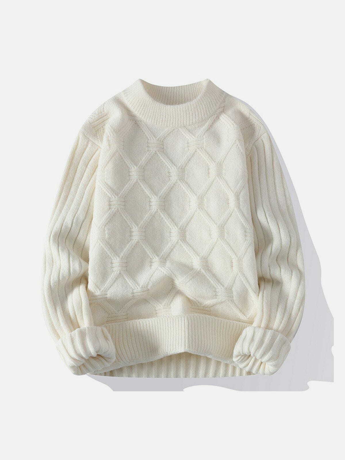 net jacquard sweater sleek & edgy streetwear 5541