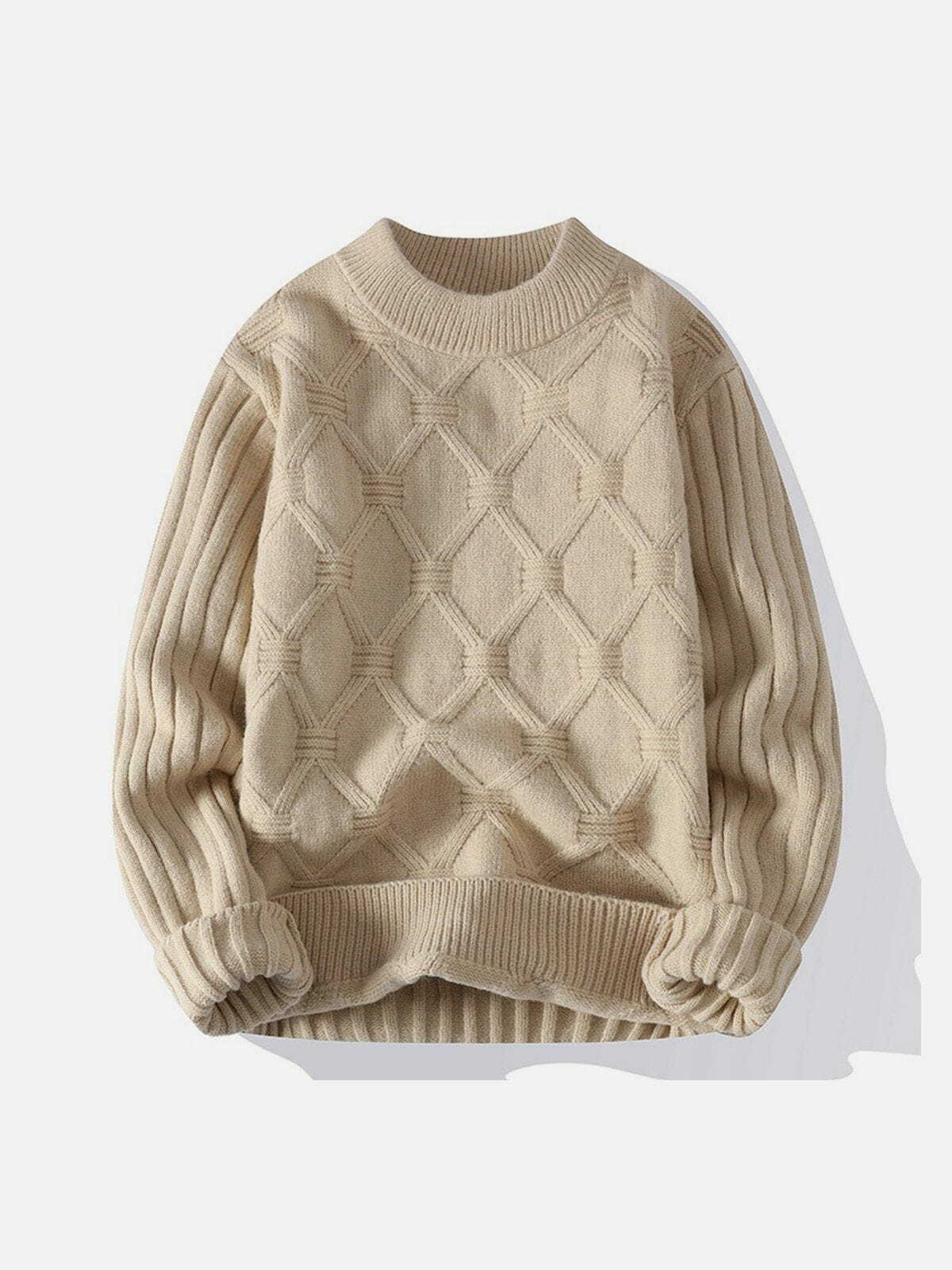 net jacquard sweater sleek & edgy streetwear 7416