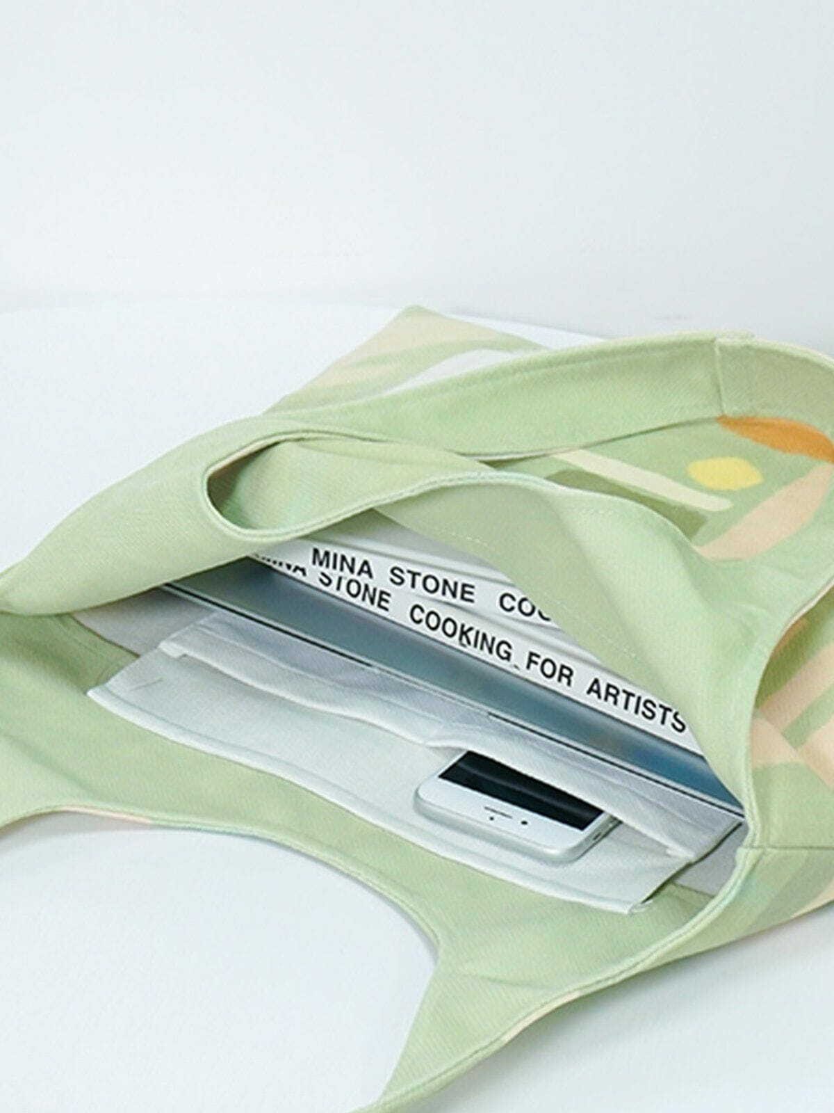 oil print canvas bag edgy streetwear essential 2262