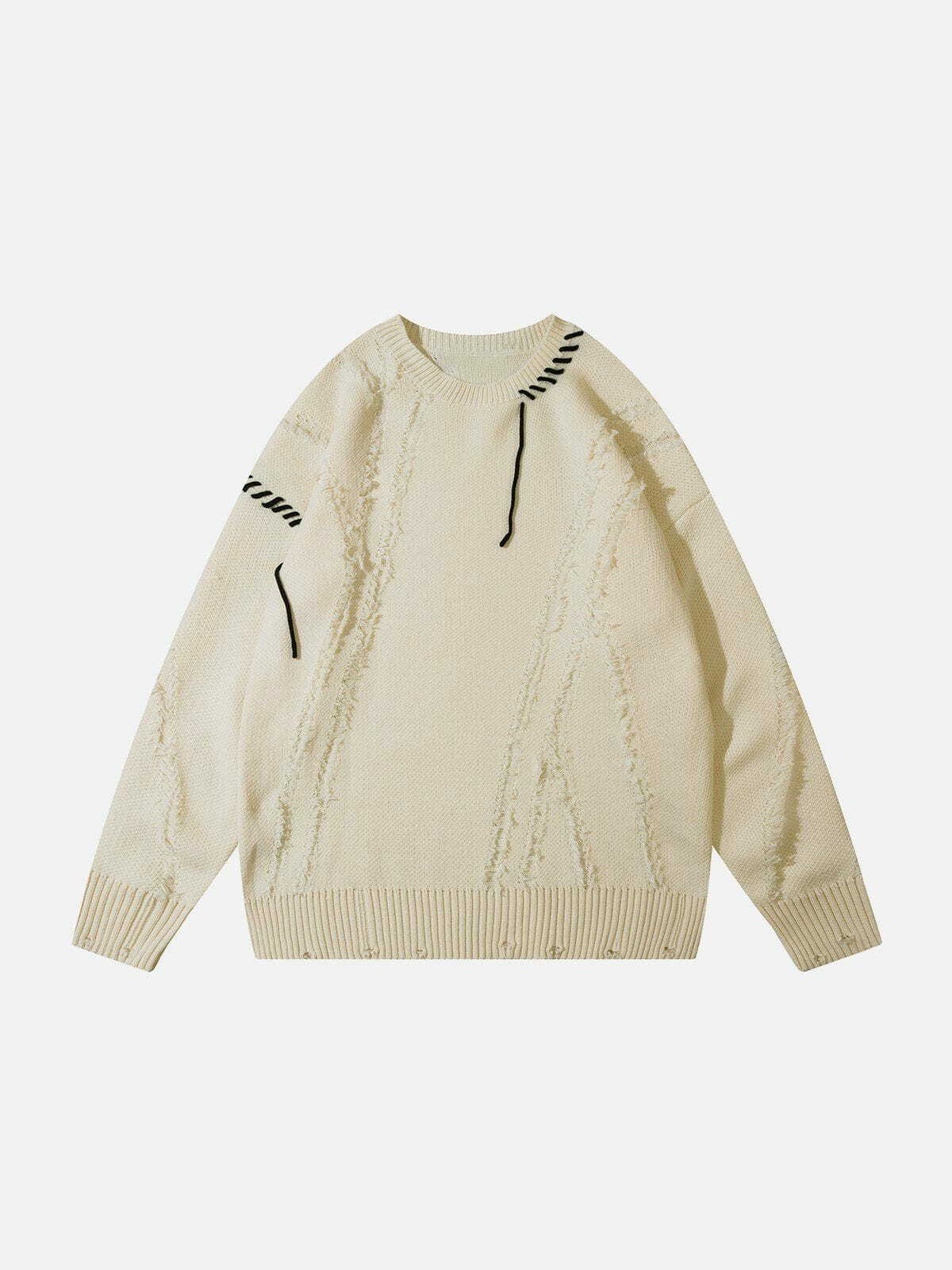 oversized webbing sweater edgy y2k fashion icon 6695