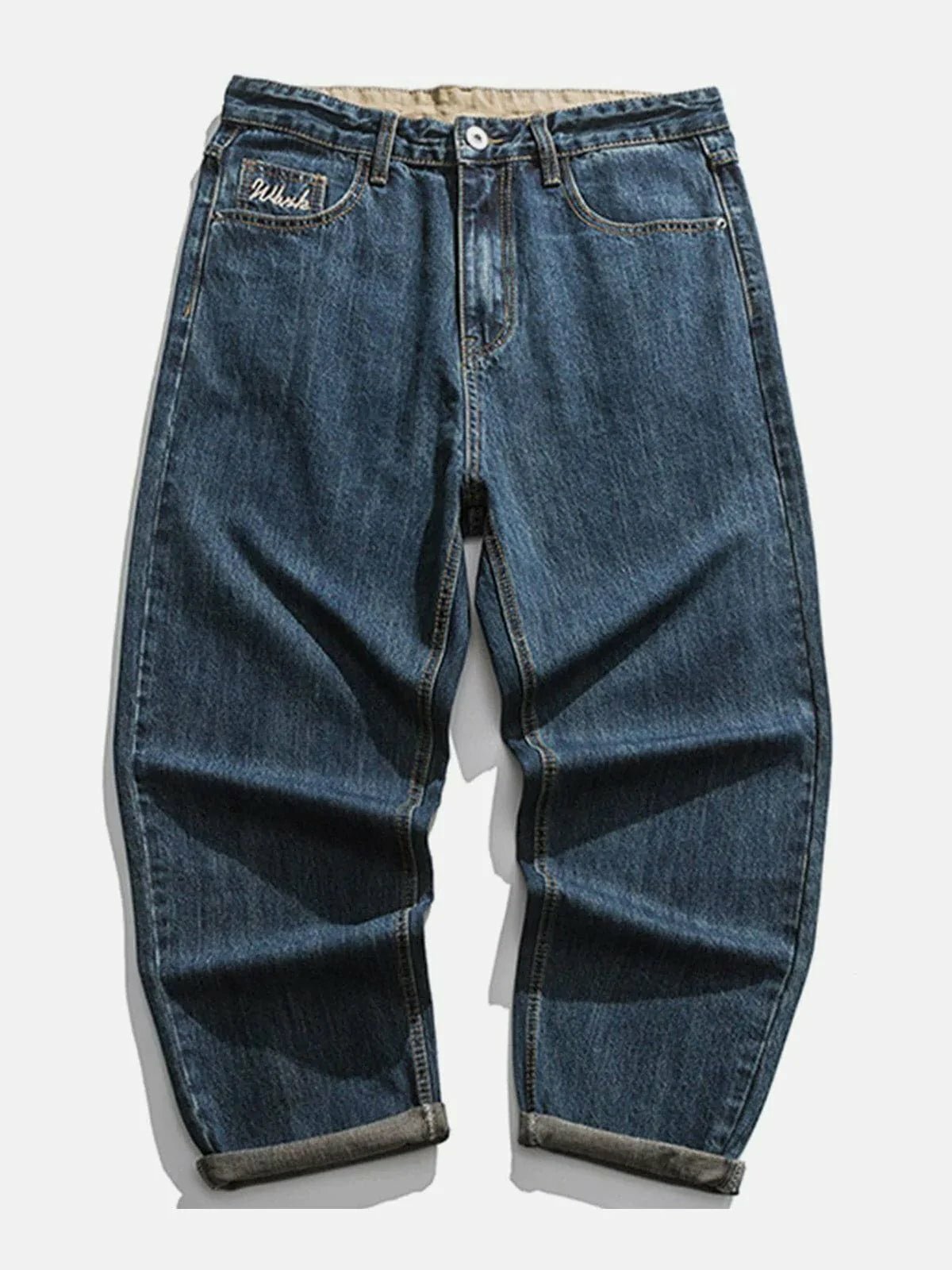 patchwork bandana print jeans edgy streetwear essential 5833