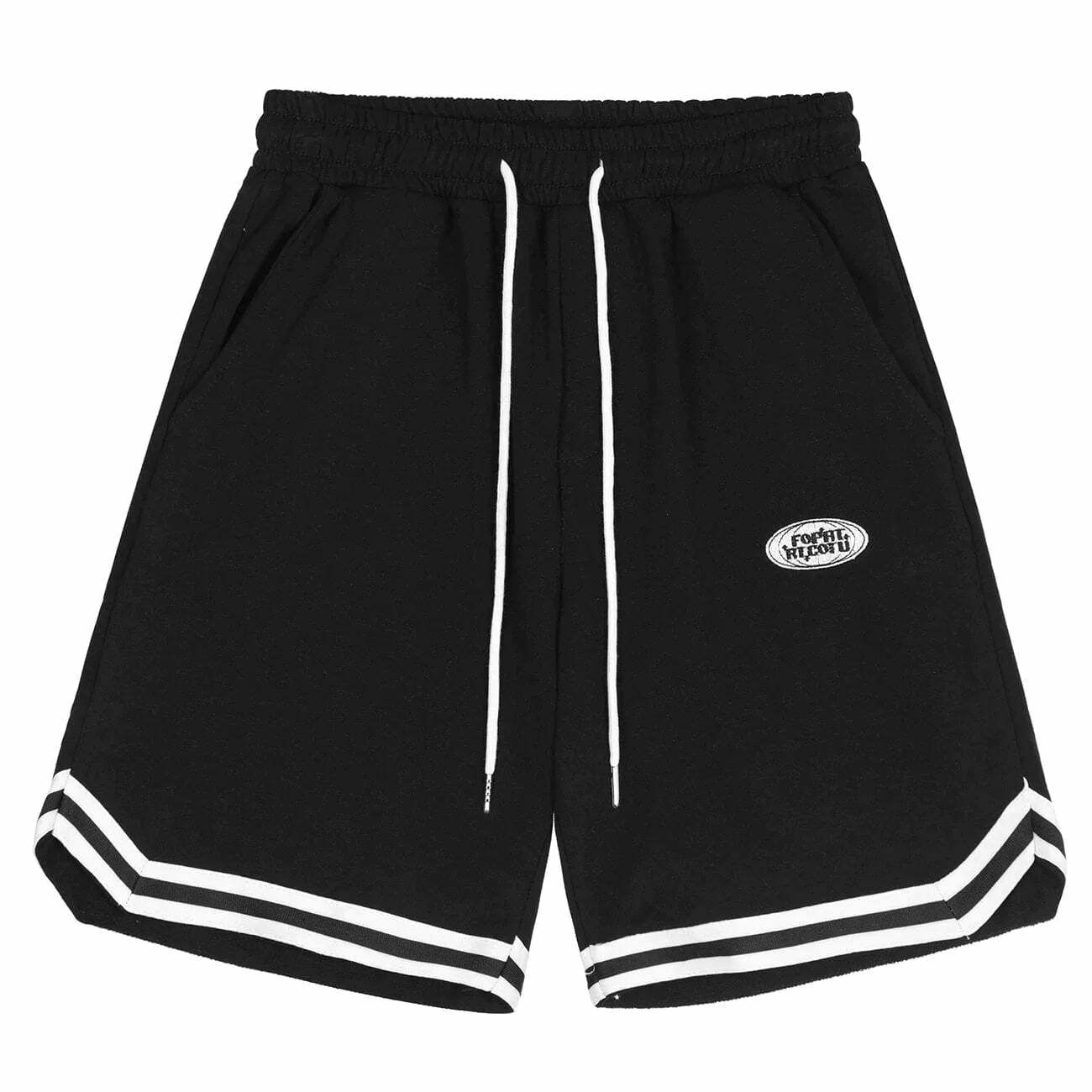 patchwork denim bermuda shorts edgy & retro streetwear 6941