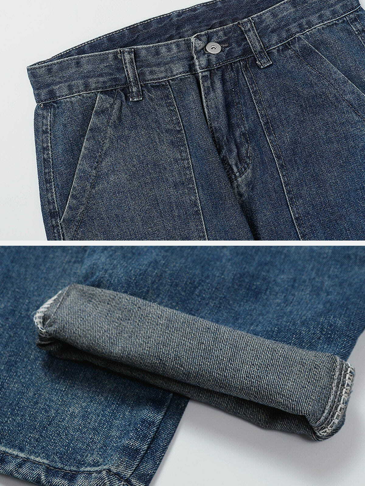 patchwork denim jeans edgy streetwear essential 1000