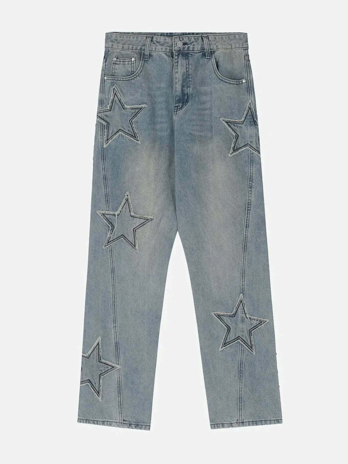 patchwork denim jeans edgy streetwear essential 2817