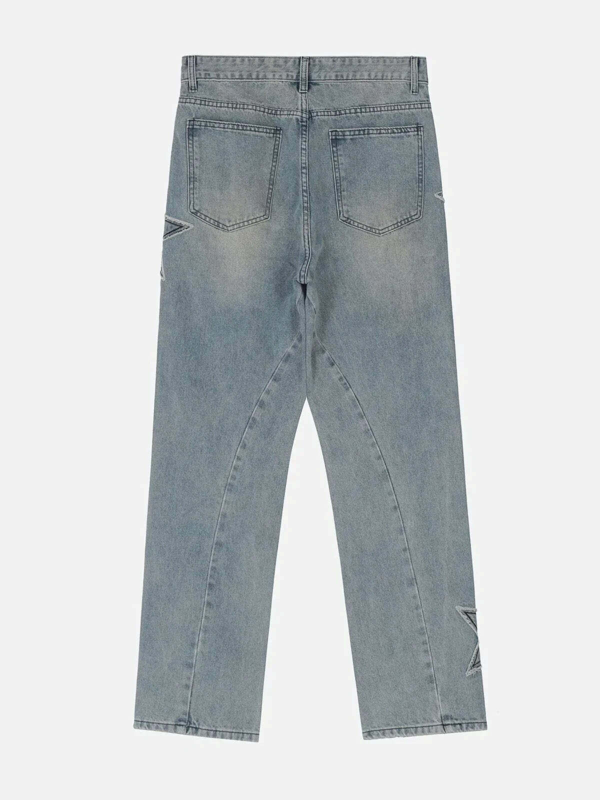 patchwork denim jeans edgy streetwear essential 5284