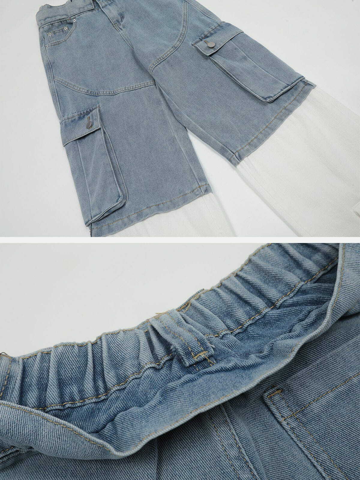 patchwork denim jeans vintage & edgy urban style 1785