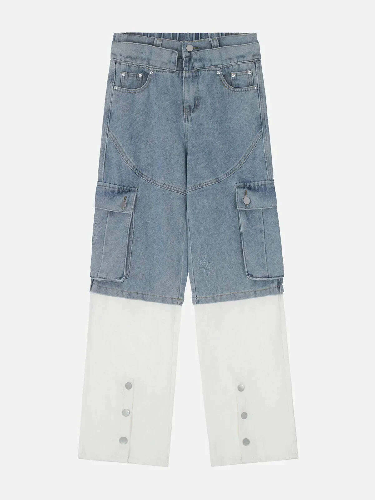 patchwork denim jeans vintage & edgy urban style 5086