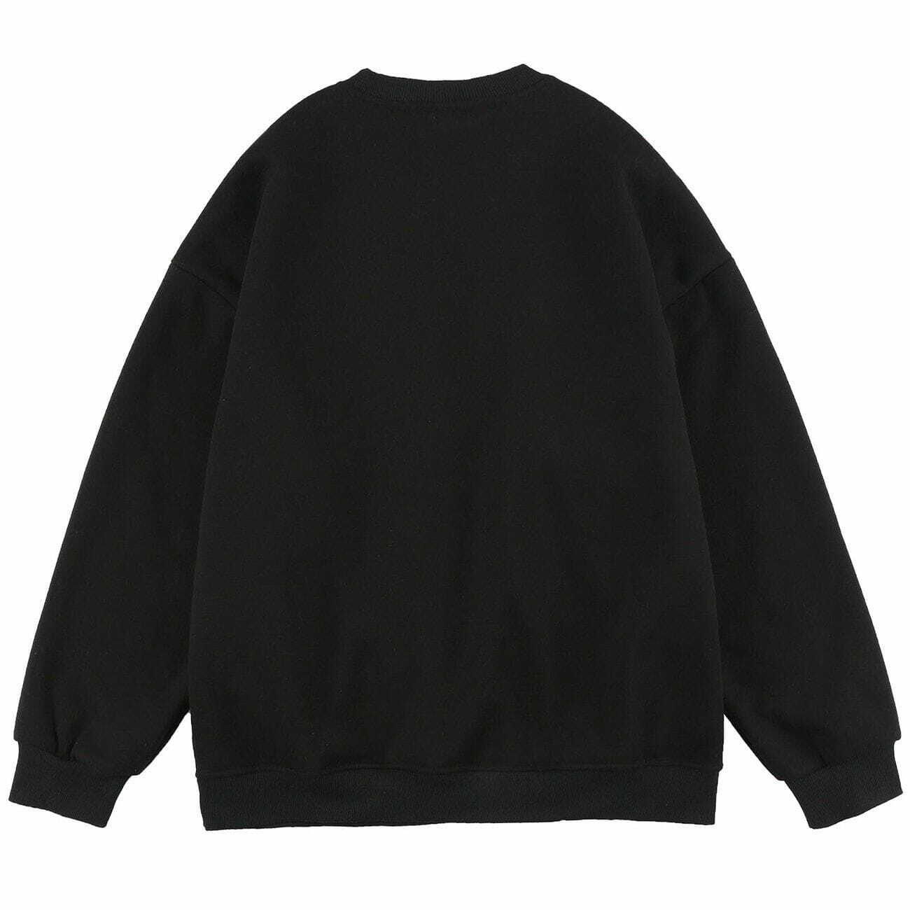 patchwork denim sweatshirt edgy & unique streetwear 7258