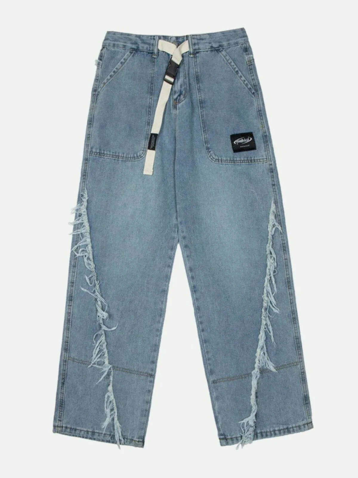 patchwork design jeans edgy & retro streetwear 8605