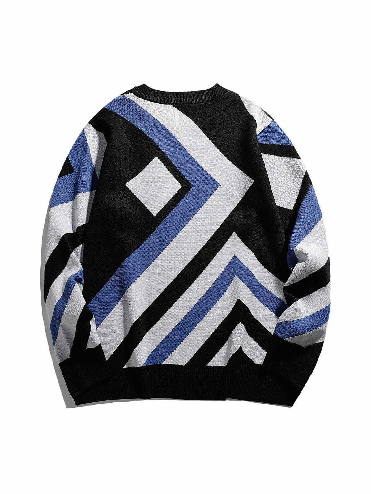patchwork edgy casual sweater retro streetwear icon 7889