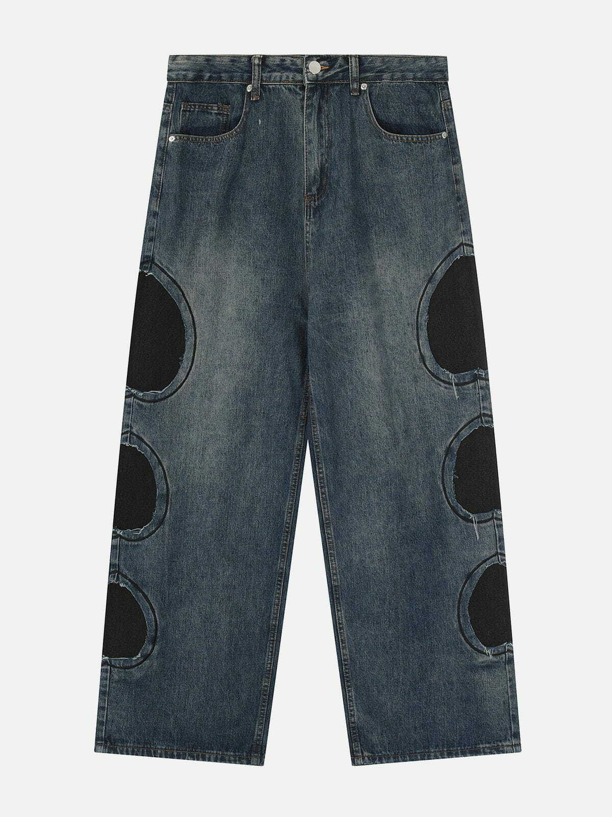 patchwork edgy jeans vintage streetwear charm 1341