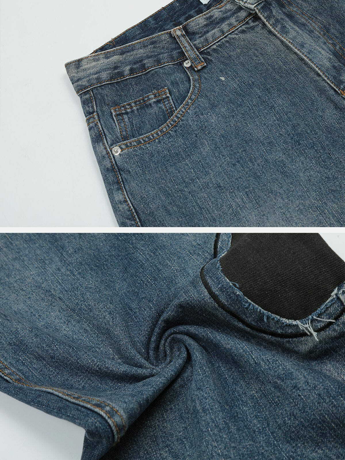 patchwork edgy jeans vintage streetwear charm 8702
