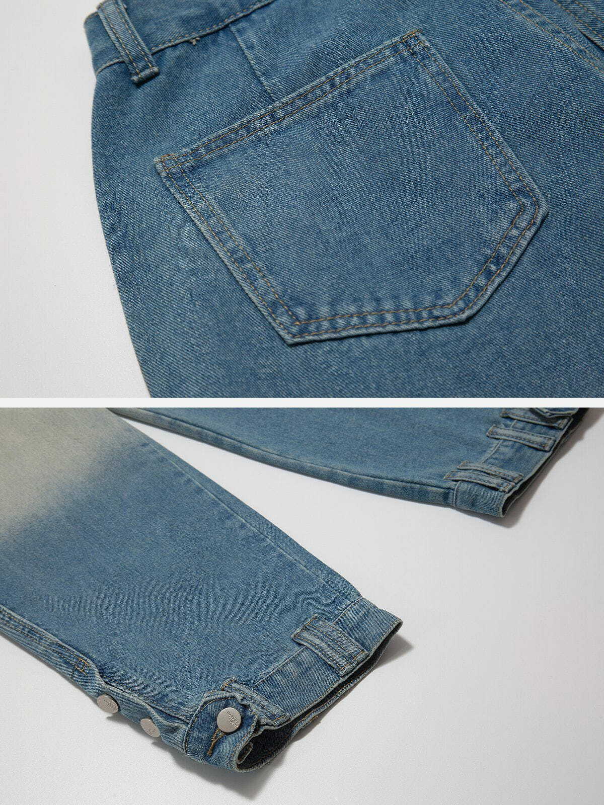 patchwork gradient jeans retro urban chic 3517