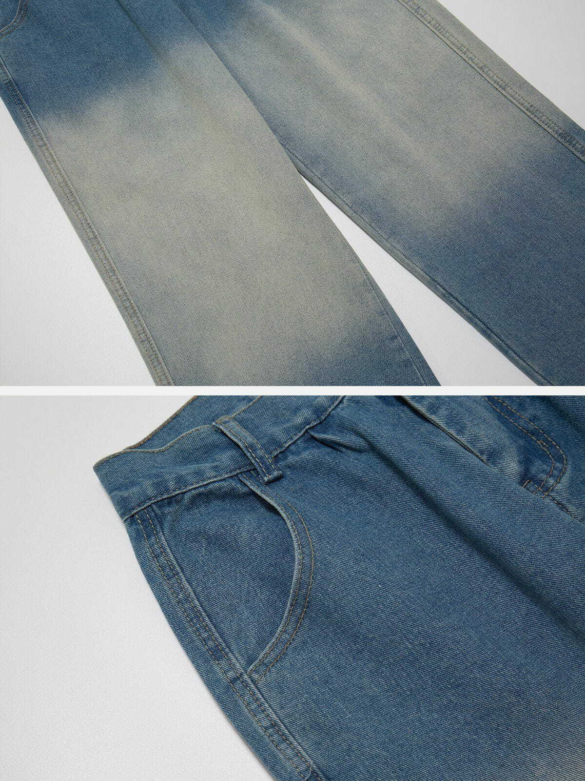 patchwork gradient jeans retro urban chic 5786