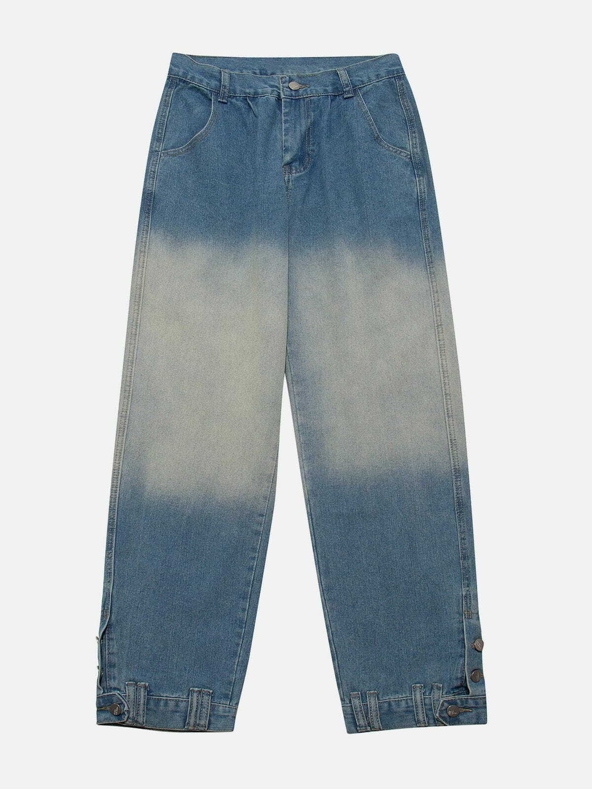 patchwork gradient jeans retro urban chic 8535