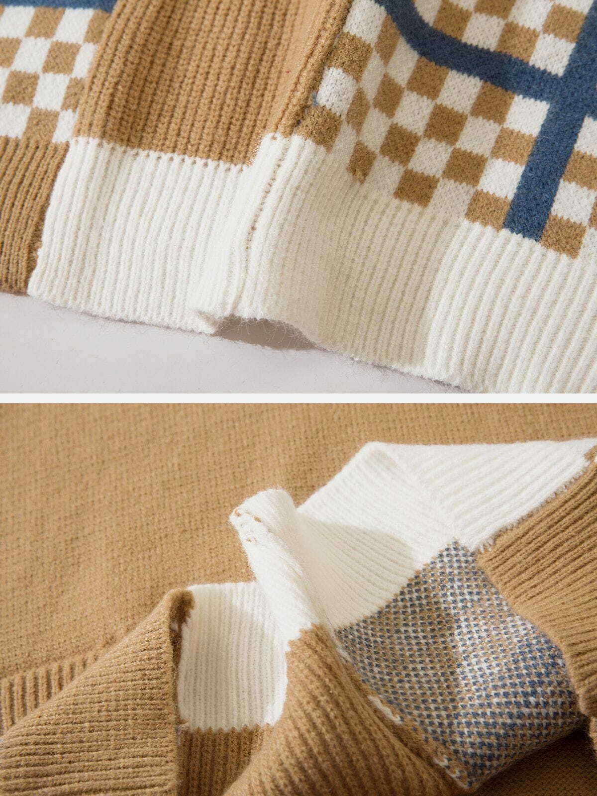 patchwork plaid sweater vest edgy & retro streetwear essential 1266