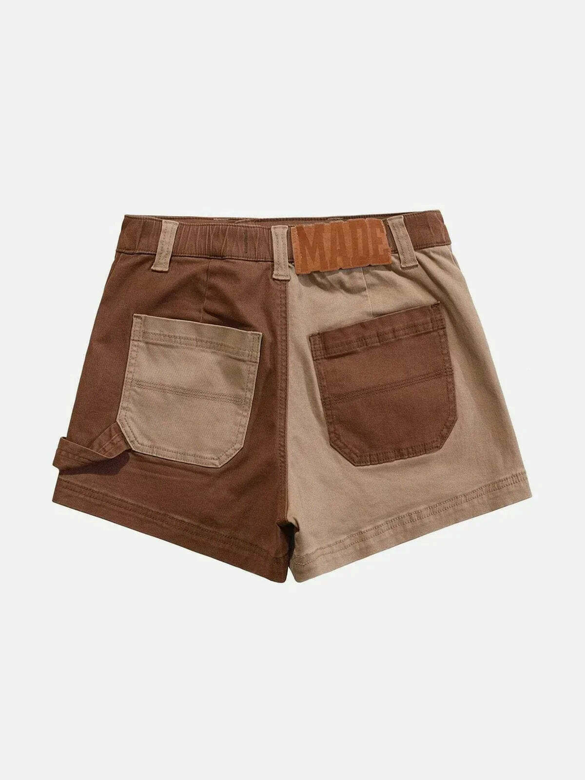 patchwork retro denim shorts edgy streetwear essential 6732