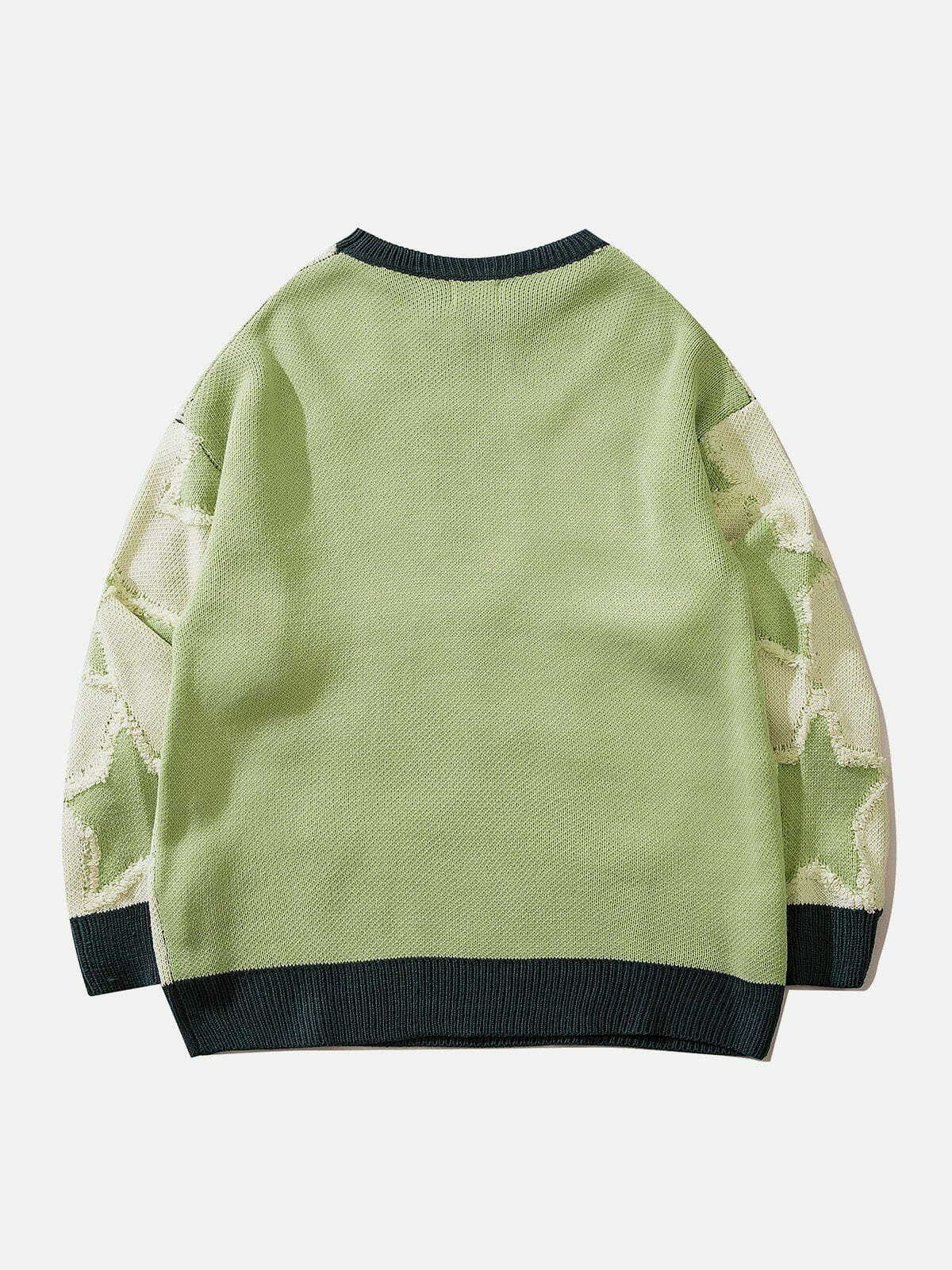 pentagram embroidered sweater edgy & trendy streetwear 5373