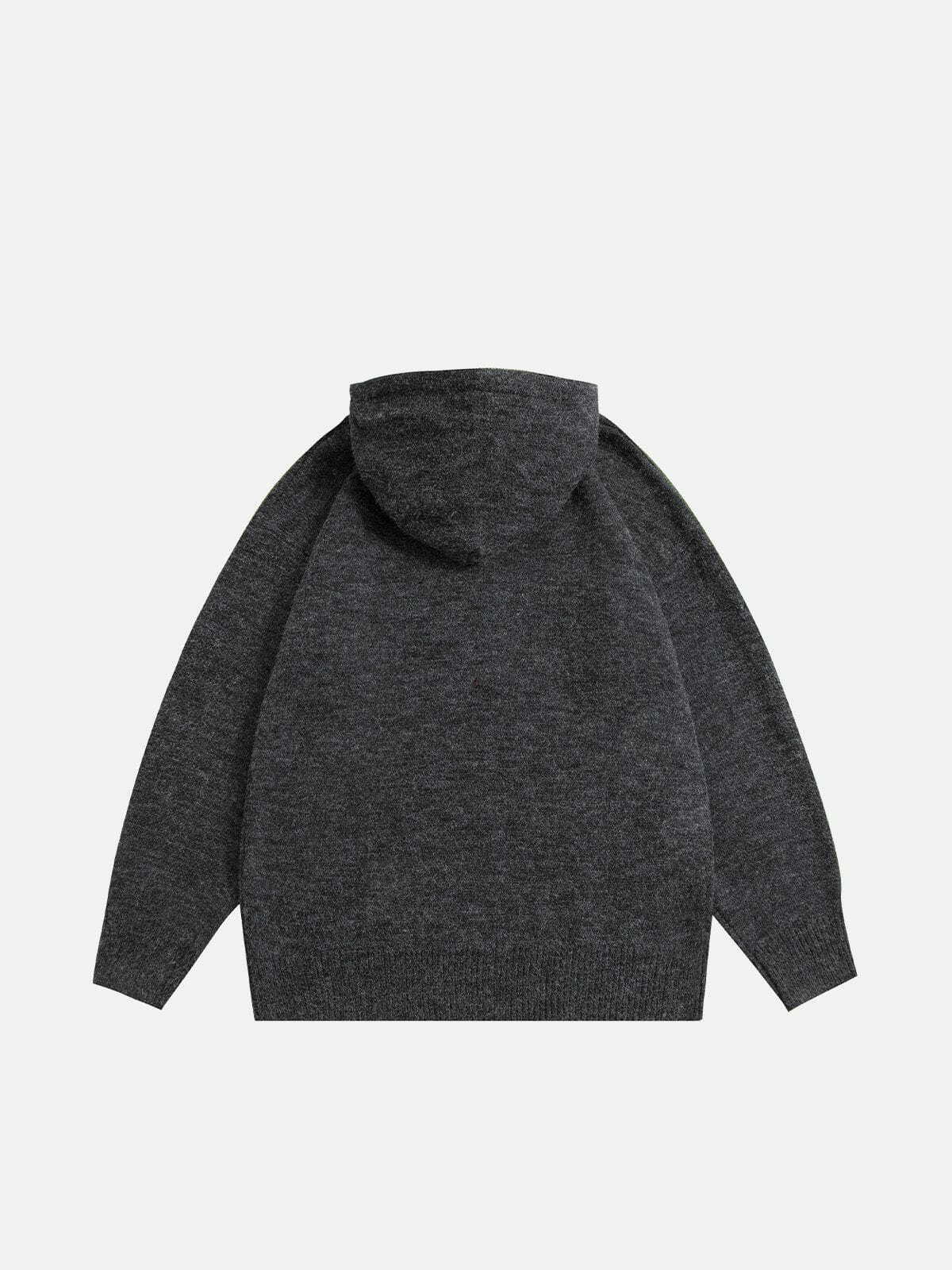 pentagram knit hoodie vintage streetwear icon 8166