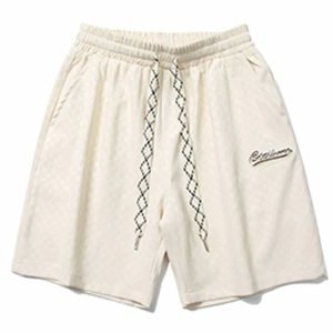 plaid embroidered letters shorts chic retro streetwear 3811